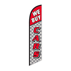 Swooper Banner - WE BUY CARS (Checkered) - Qty. 1 1 / PK