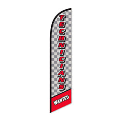 Swooper Banner - TECHNICIAN WANTED (Checkered) - Qty. 1 1 / PK