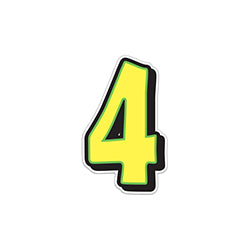 Giant Magnetic Number - Yellow with Green Border - 4 1 / PK