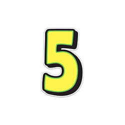 Giant Magnetic Number - Yellow with Green Border - 5 1 / PK