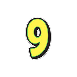 Giant Magnetic Number - Yellow with Green Border - 9 1 / PK