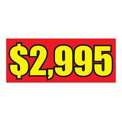 Windshield Banner - $2,995 Red 1 / PK