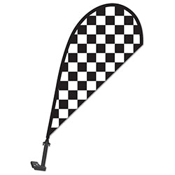 Clip on Paddle Flag - BLACK/WHITE CHECKERED 1 / PK