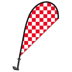 Clip on Paddle Flag - RED/WHITE CHECKERED 1 / PK