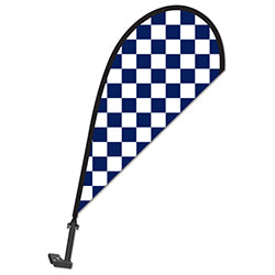 Clip on Paddle Flag - BLUE/WHITE CHECKERED 1 / PK