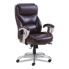 Emerson Big and Tall Task Chair, Supports Up to 400 lb, 19.5" to 22.5" Seat Height, Brown Seat/Back, Silver Base