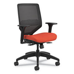 Solve Series Mesh Back Task Chair, Supports Up to 300 lb, 16" to 22" Seat Height, Bittersweet Seat, Black Back/Base