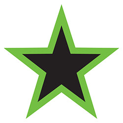 Window Sticker - Star - Green & Black - 5" 12 / PK