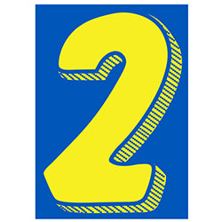 Window Sticker - 7 1/2" Blue/Yellow #2 12 / PK