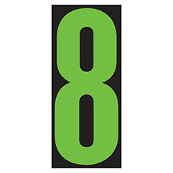 Window Sticker - 5-1/2 Fluor. Green/Black #8 - Qty. 12 12 / PK