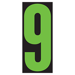 Window Sticker - 5-1/2 Fluor. Green/Black #9 - Qty. 12 12 / PK