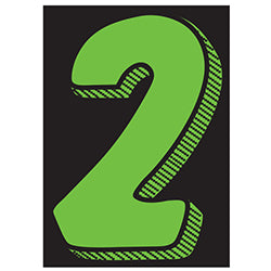 Window Sticker - 7 1/2" Fluor. Green/Black #2 12 / PK