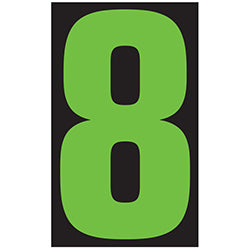 Window Sticker - 9 1/2" Fluor. Green/Black #8 12 / PK