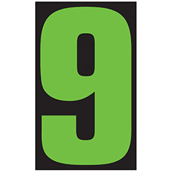 Window Sticker - 9 1/2" Fluor. Green/Black #9 12 / PK