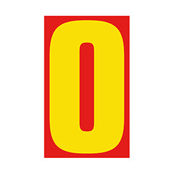 Window Sticker - 9 1/2 Red/Yellow #0 - Qty. 12 12 / PK