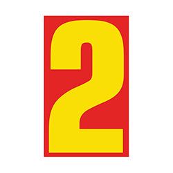 Window Sticker - 9 1/2 Red/Yellow #2 - Qty. 12 12 / PK