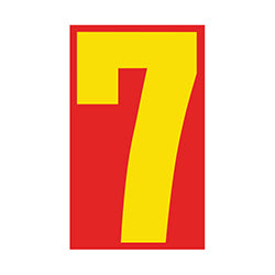 Window Sticker - 9 1/2 Red/Yellow #7 - Qty. 12 12 / PK