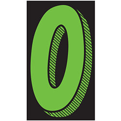 Window Sticker - 11 1/2" Fluor. Green/Black #0 12 / PK