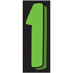 Window Sticker - 11 1/2" Fluor. Green/Black #1 12 / PK