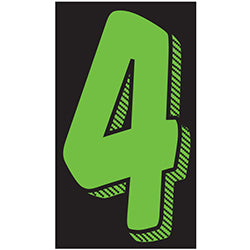 Window Sticker - 11 1/2" Fluor. Green/Black #4 12 / PK