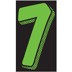 Window Sticker - 11 1/2" Fluor. Green/Black #7 12 / PK