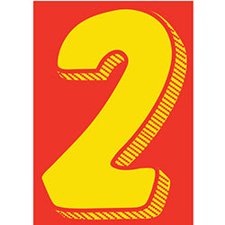 Window Sticker - 7 1/2" Yellow-Red  #2 12 / PK