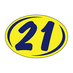 Window Sticker - Rounds - Blue on Yellow - 2021 - Qty. 12 - Qty. 12 12 / PK