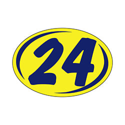 Window Sticker - Rounds - Blue on Yellow - 2024 12 / PK