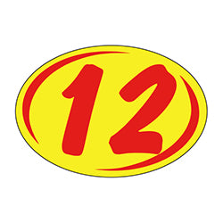 Window Sticker - Rounds - Red on Yellow - 2012 - Qty. 12 - Qty. 12 12 / PK