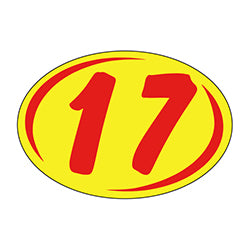 Window Sticker - Rounds - Red on Yellow - 2017 - Qty. 12 - Qty. 12 12 / PK