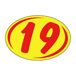 Window Sticker - Rounds - Red on Yellow - 2019 - Qty. 12 - Qty. 12 12 / PK