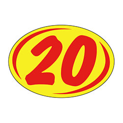 Window Sticker - Rounds - Red on Yellow - 2020 - Qty. 12 - Qty. 12 12 / PK