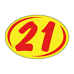 Window Sticker - Rounds - Red on Yellow - 2021 - Qty. 12 - Qty. 12 12 / PK