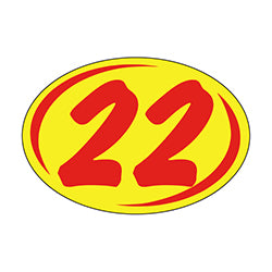 Window Sticker - Rounds - Red on Yellow - 2022 12 / PK