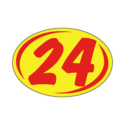 Window Sticker - Rounds - Red on Yellow - 2024 12 / PK