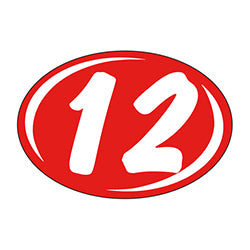 Window Sticker - Rounds - White on Red - 2012 - Qty. 12 - Qty. 12 12
