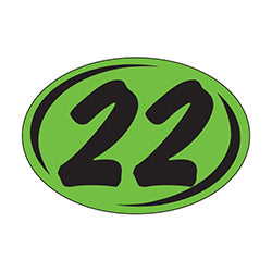 Window Sticker - Rounds - Black on Green - 2022 12 / PK