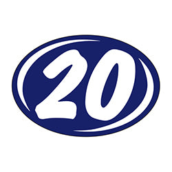 Window Sticker - Rounds - White on Blue - 2020 - Qty. 12 - Qty. 12 12