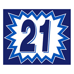 Window Sticker - Blasts - Blue & White - 2021 - Qty. 12 - Qty. 12 12 / PK