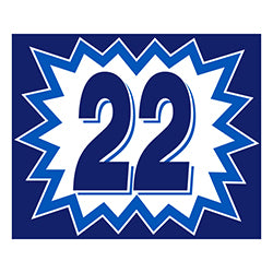 Window Sticker - Blasts - Blue & White - 2022 12 / PK