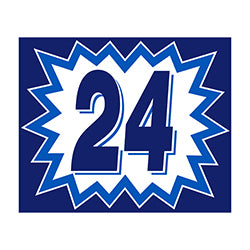 Window Sticker - Blasts - Blue & White - 2024 12 / PK