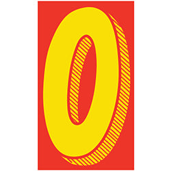 Window Sticker - 11 1/2" Yellow/Red #0 12 / PK