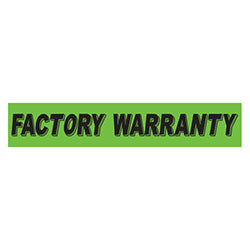 Flourescent Green & Black Slogan -Factory Warranty 12 / PK