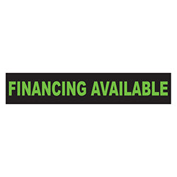 Flourescent Green & Black Slogan -Financing Available 12 / PK