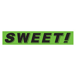 Flourescent Green & Black Slogan - Sweet! 12 / PK