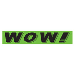 Flourescent Green & Black Slogan - Wow! 12 / PK