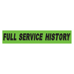 Flourescent Green & Black Slogan - Full Service History - Qty. 12 12 / PK