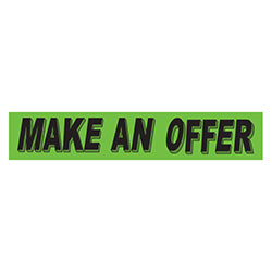 Flourescent Green & Black Slogan - Make Offer - Qty. 12 12 / PK