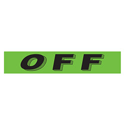 Flourescent Green & Black Slogan - Off - Qty. 12 12 / PK