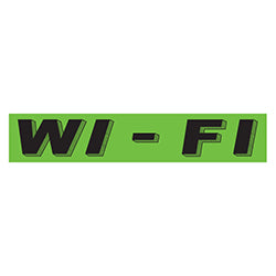 Flourescent Green & Black Slogan - WI-FI - Qty. 12 12 / PK